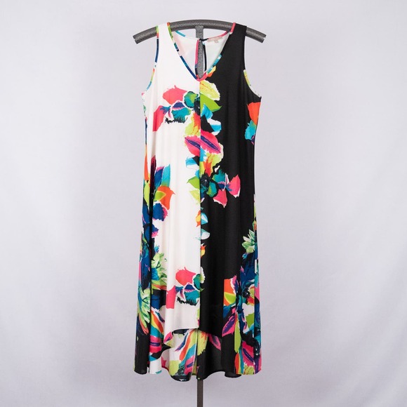 Joan Vass Dresses & Skirts - Joan Vass New York Vibrant Colorful Sleeveless Lined Midi Dress Women's MEDIUM